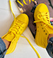 Klasyczne żółte trampki damskie z wysoką cholewką /H2 16709 G9-84/