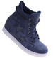 Granatowe sneakersy na niskim koturnie /C7-2 10540 T393/