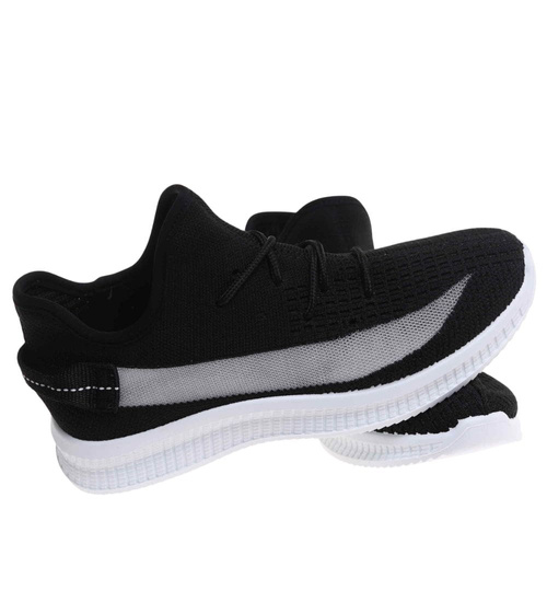 Wsuwane ażurowe czarne buty sportowe /F6-3 17992 T124/