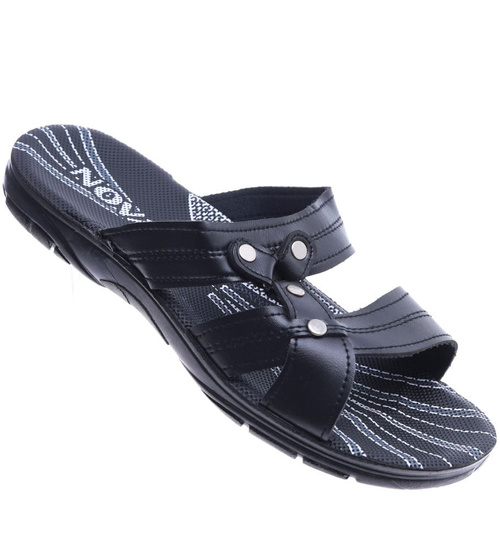 Czaprne plażowe męskie klapki /D1-1 14508 T192/