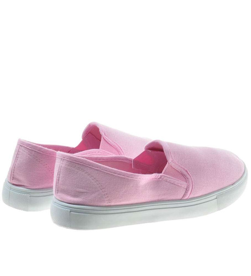 Różowe tenisówki damskie slip'on /B6-1 8536 S096/