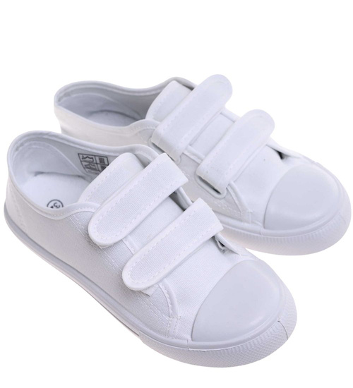 Białe tenisówki dla dziewczynki na rzepy /C2-1 18102 T189/