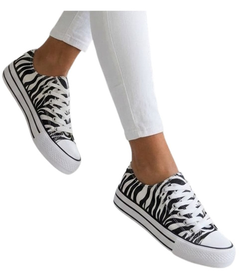 Trampki damskie na platformie Zebra /A8-3 17465 G230/