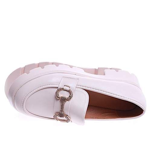 Wiosenne półbuty mokasyny na platformie /F9-1 14641 T620/