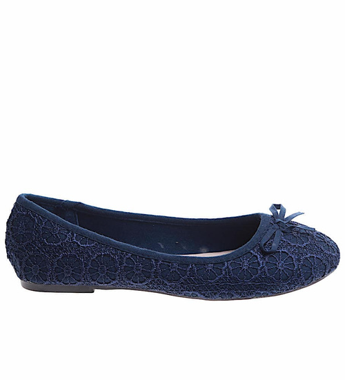 Granatowe koronkowe baleriny /G5-3 16607 T8-61/