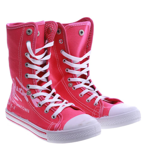 Wysokie różowe trampki damskie /D5-3 13505 T097/