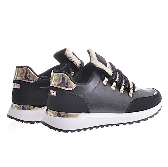 Modne damskie buty sportowe Czarne /A3-3 12345 T697/