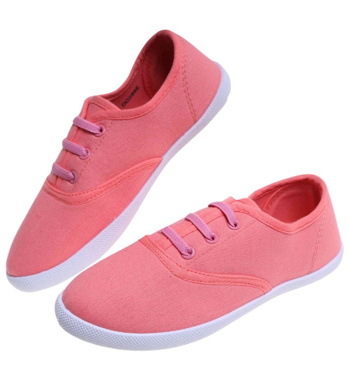 Różowe wsuwane tenisówki dziewczęce /C7-1 18056 T075/