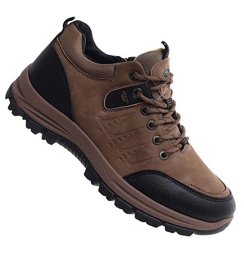 Grubo ocieplone wiązane buty trekkingowe /b4-3 18450 T585/