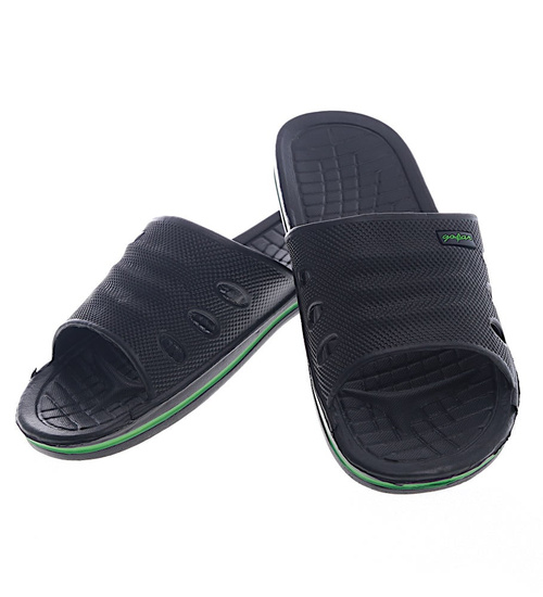 Basenowe klapki męskie Czarne /E2-1 13265 T193/