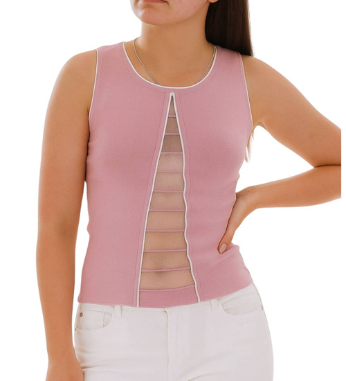 Koszulka damska bezrękawnik Różowa /H2 K50 ub979 S0/
