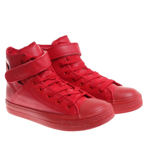 Wysokie czerwone trampki damskie /H2 17971 G4-92/