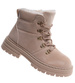 Zimowe botki trapery z futerkiem Beżowe /C4-1 18424 T347/