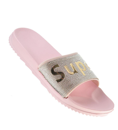 Gumowe damskie klapki na lato Nude /A3-1 8917 S197/