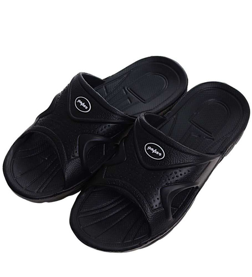 Basenowe klapki męskie CZARNE /A9-1 11727 T195/