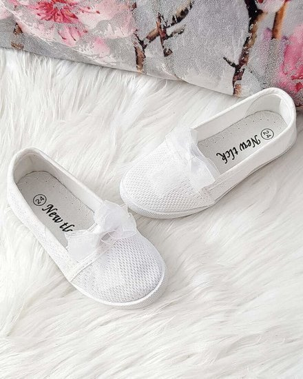 Wsuwane tenisówki dla dziewczynki Białe /D1-1 2906 S2/