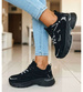 Czarne buty sportowe sneakersy na grubej podeszwie /E7-1 18829 W391/