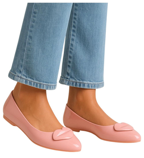 Różowe baleriny damskie /D1-2 8271 S099/