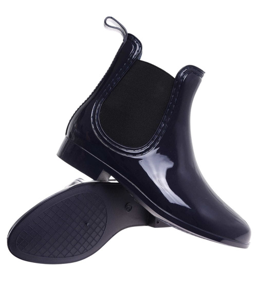 Kalosze damskie granatowe gumiaki sztyblety /D2-1 18041 T201