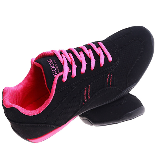 Sznurowane czarno fuksjowe buty sportowe /C1-3 H2 14992 S149/