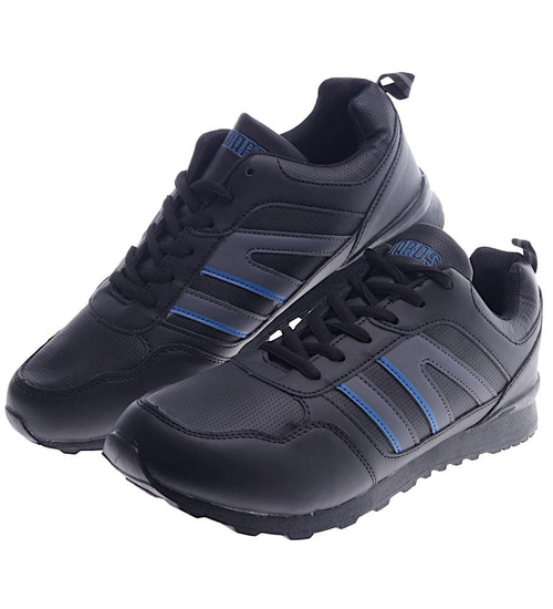 Sznurowane czarne buty sportowe /G9-1 13139 T489/