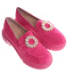 Fuksjowe półbuty loafersy damskie na platformie /I4-2 18622 W147/
