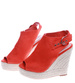 Pomarańczowe sandały epadryle na koturnie i platformie /A8-3 13755 S291/