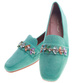 Zielone balerinki lordsy z kamieniami /A2-2 13521A T463/