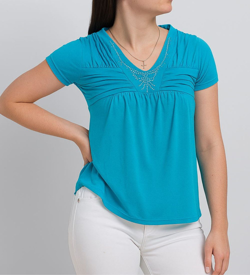 Damska koszulka bluzka turkus /H2-K12 UB958 S0/