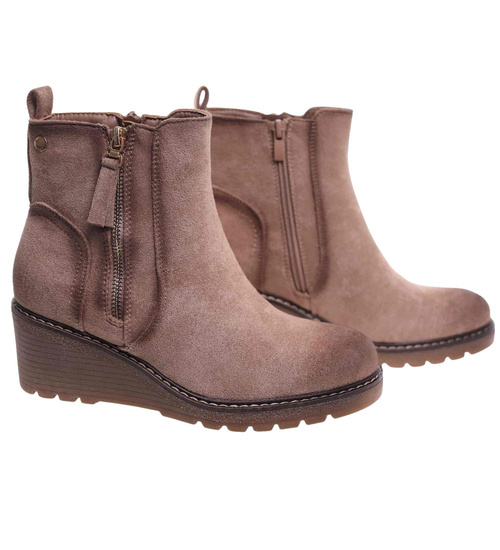 Damskie botki na niskim koturnie /E3-2 18321 W4/