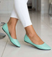 Pastelowe seledynowe balerinki damskie /F10-2 18735 T087/
