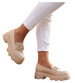 Beżowe loafersy mokasyny na platformie /B3-2 12362 T791/