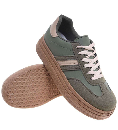 Zielone trampki na platformie /E2-1 18812 W288/