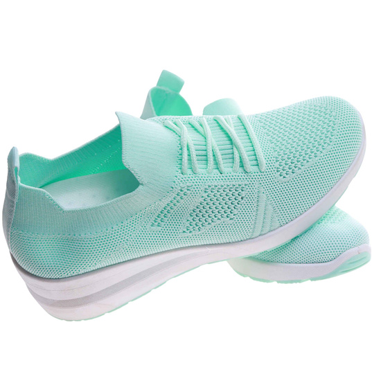 Zielone trampki damskie na koturnie /G6-2 17420 T196/