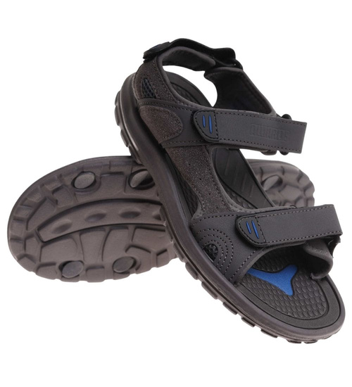 Szare lekkie sandały męskie na rzepy /A1-1 17909 T289/