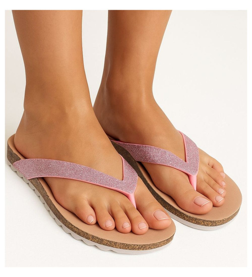 Różowe klapki japonki /E10-2 17773 T8-6/