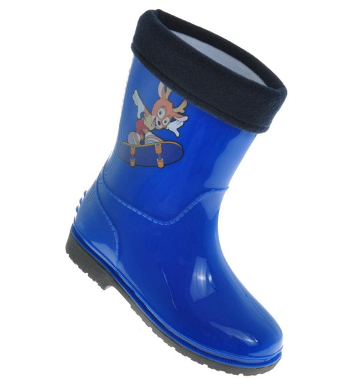 Kalosze dziecięce z ocieplaczem Niebieskie /A10-1 10204 S393/