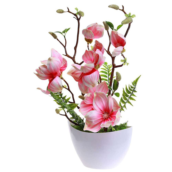 Różowa lilia w doniczce- sztuczne kwiaty Kompozycja 45 cm KOMP59 PN432