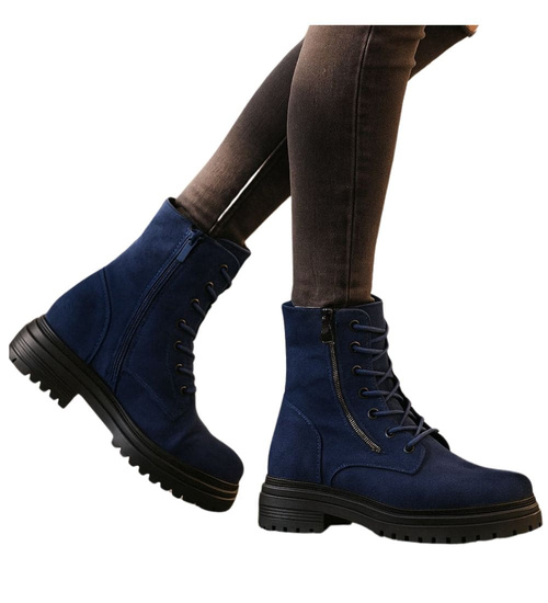 Granatowe botki trapery z ociepleniem /i6-4 h2 18446 T432/