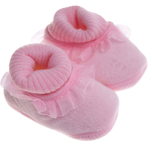 Różowe pluszowe kapcie dla niemowląt /H2 17568 MX2-5/