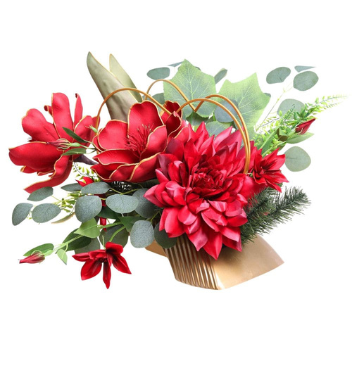 Duży stroik Czerwone kwiaty KOMP131 M700