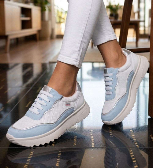 Sportowe buty damskie pastelowe Baby Blue /J6-2 18472 W12-3/