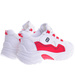 Sznurowane biało czerwone buty sportowe /B5-3 11348 T297/