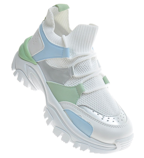  Wsuwane sneakersy na grubej podeszwie /C7-2 11493 T693/