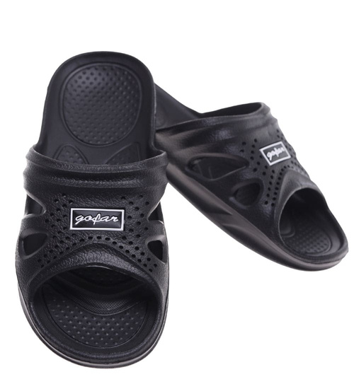 Basenowe klapki męskie Czarne /G7-1 11702 T195/