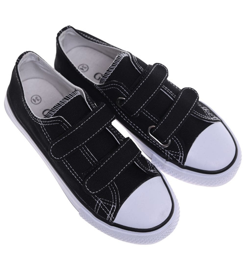 Czarne tenisówki dla dziewczynki na rzepy /D2-2 18637 T286/