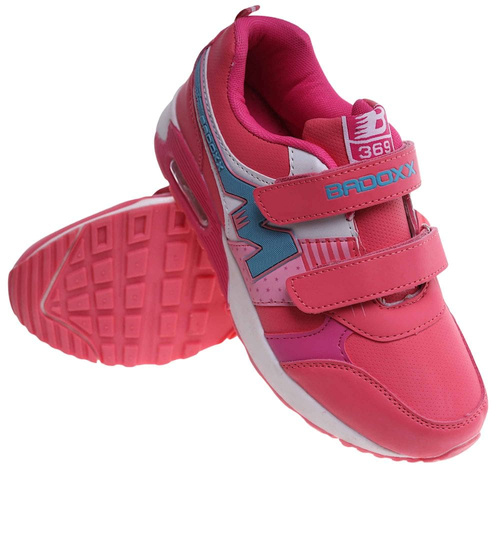 Dziewczęce różowe buty sportowe na rzepy /G5-2 18128 T292/