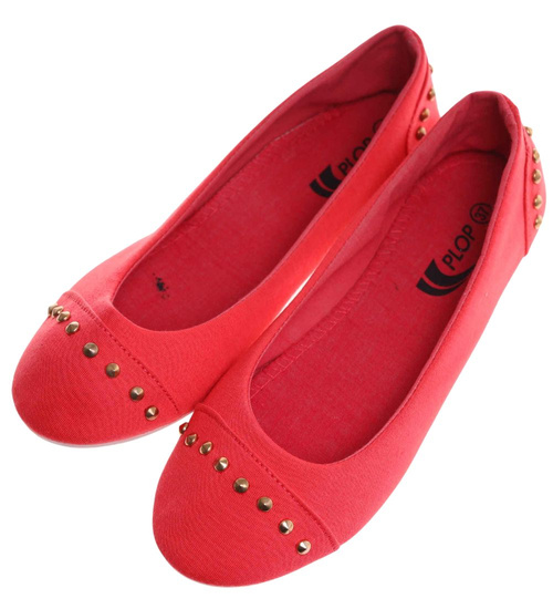 Materiałowe różowe balerinki jak tenisówki /D7-1 14389 T046/