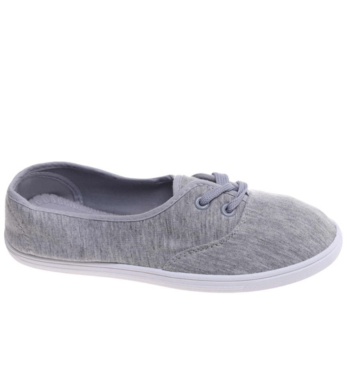 Wiązane damskie tenisówki szare /E8-1 18095 S098/