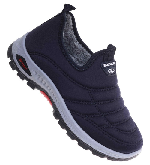 Zimowe chłopięce półbuty sportowe Granatowe /B4-2 18163 T336/